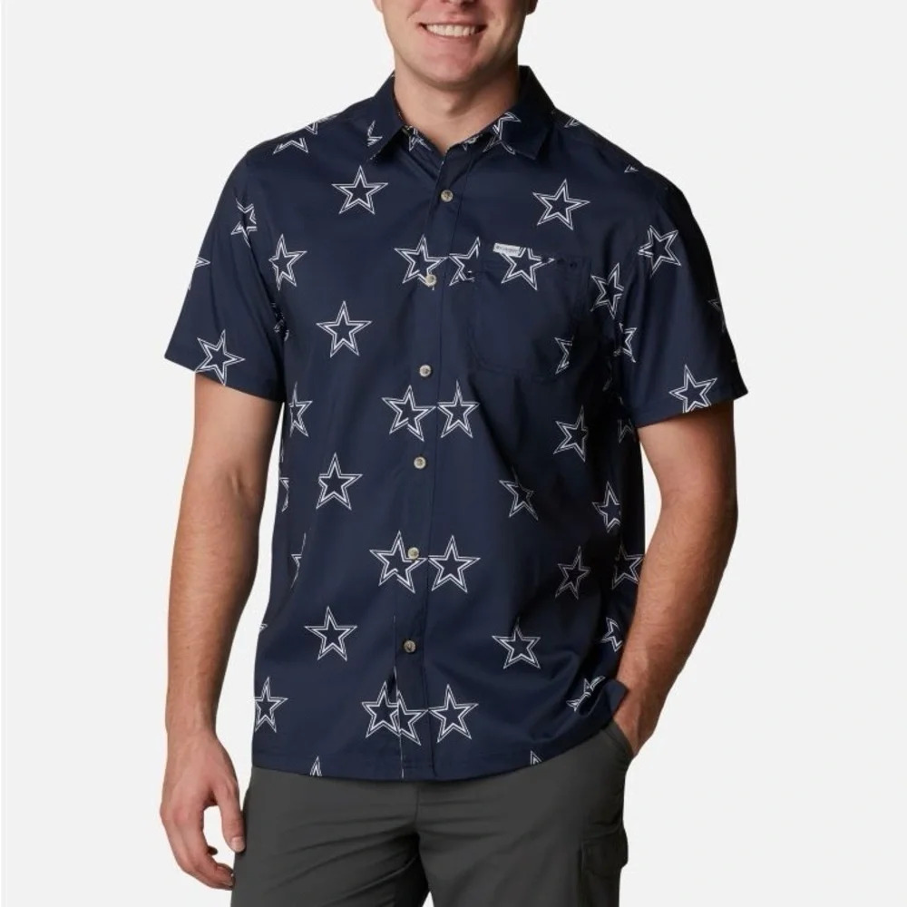 Columbia Men's Dallas Cowboys PFG Super Slack Tide Shirt